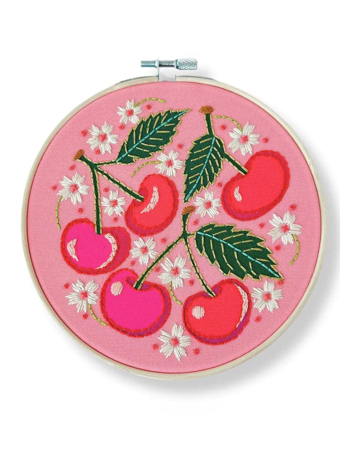 Rikrack Embroidery Kit *Mid May Pre-Order* 6" Beginner Cherries Embroidery Kit