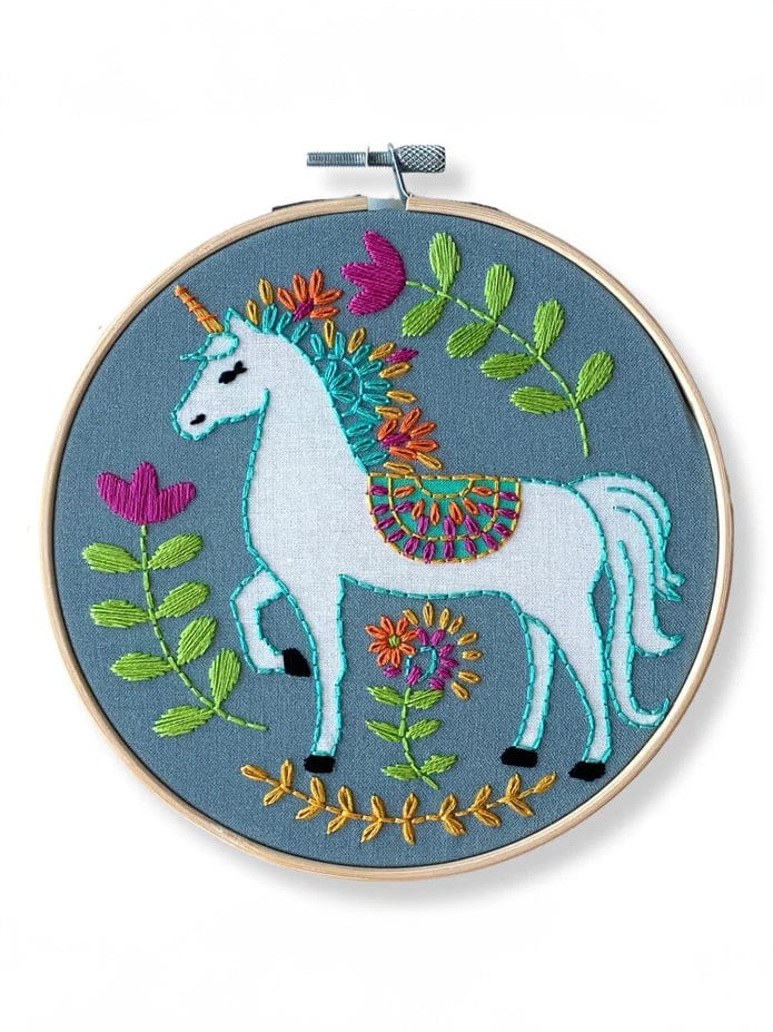 Rikrack Embroidery Kit *Mid May Pre-Order* 6" Beginner Unicorn Embroidery Kit