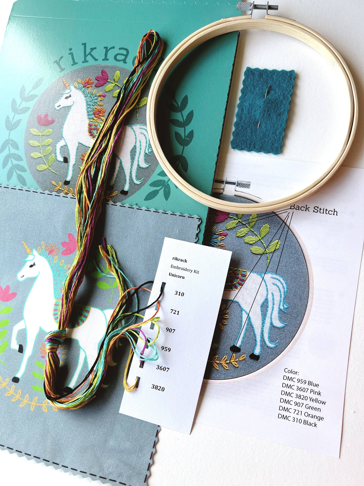 Rikrack Unicorn Embroidery Kit