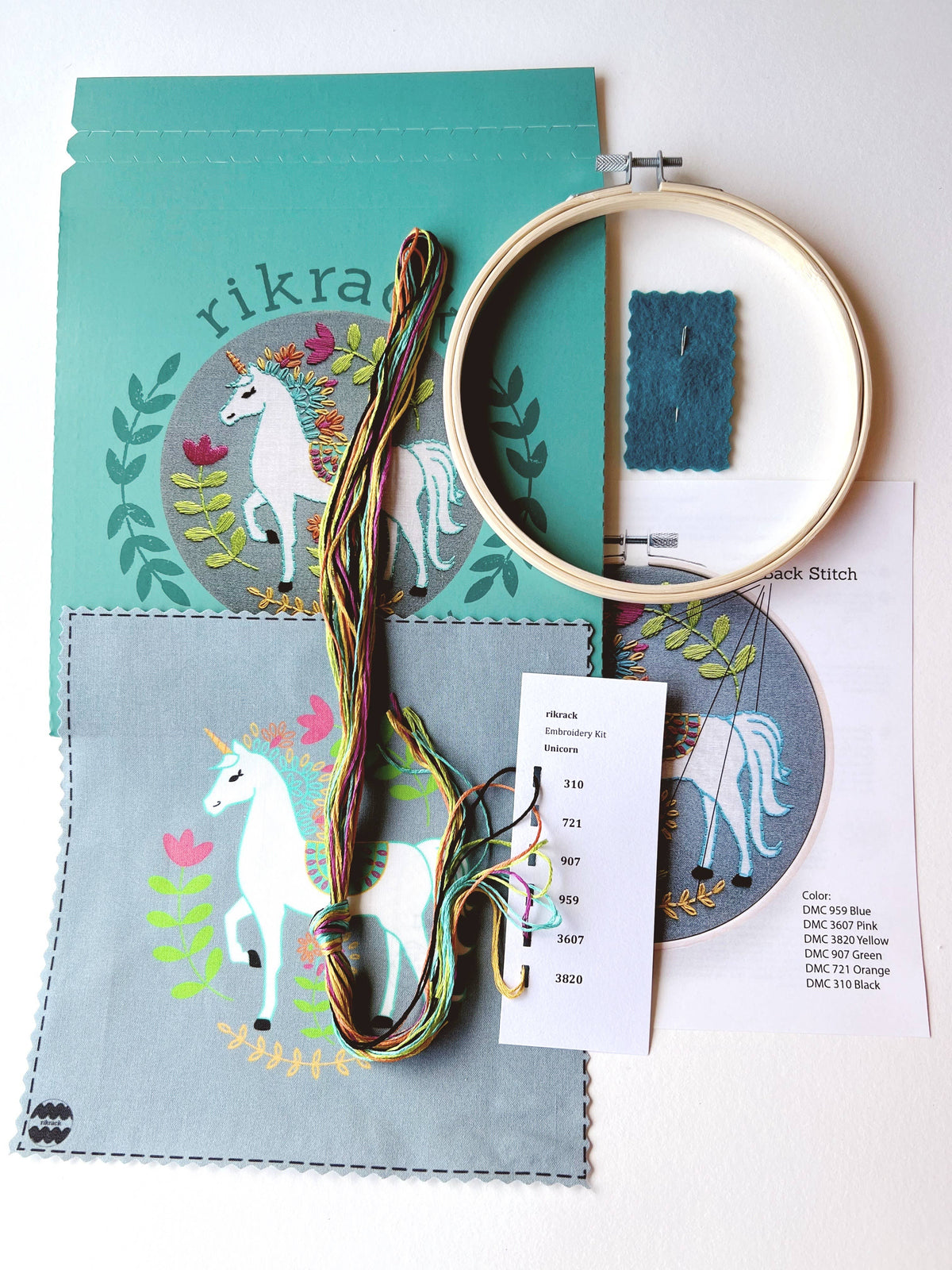 Rikrack Unicorn Embroidery Kit