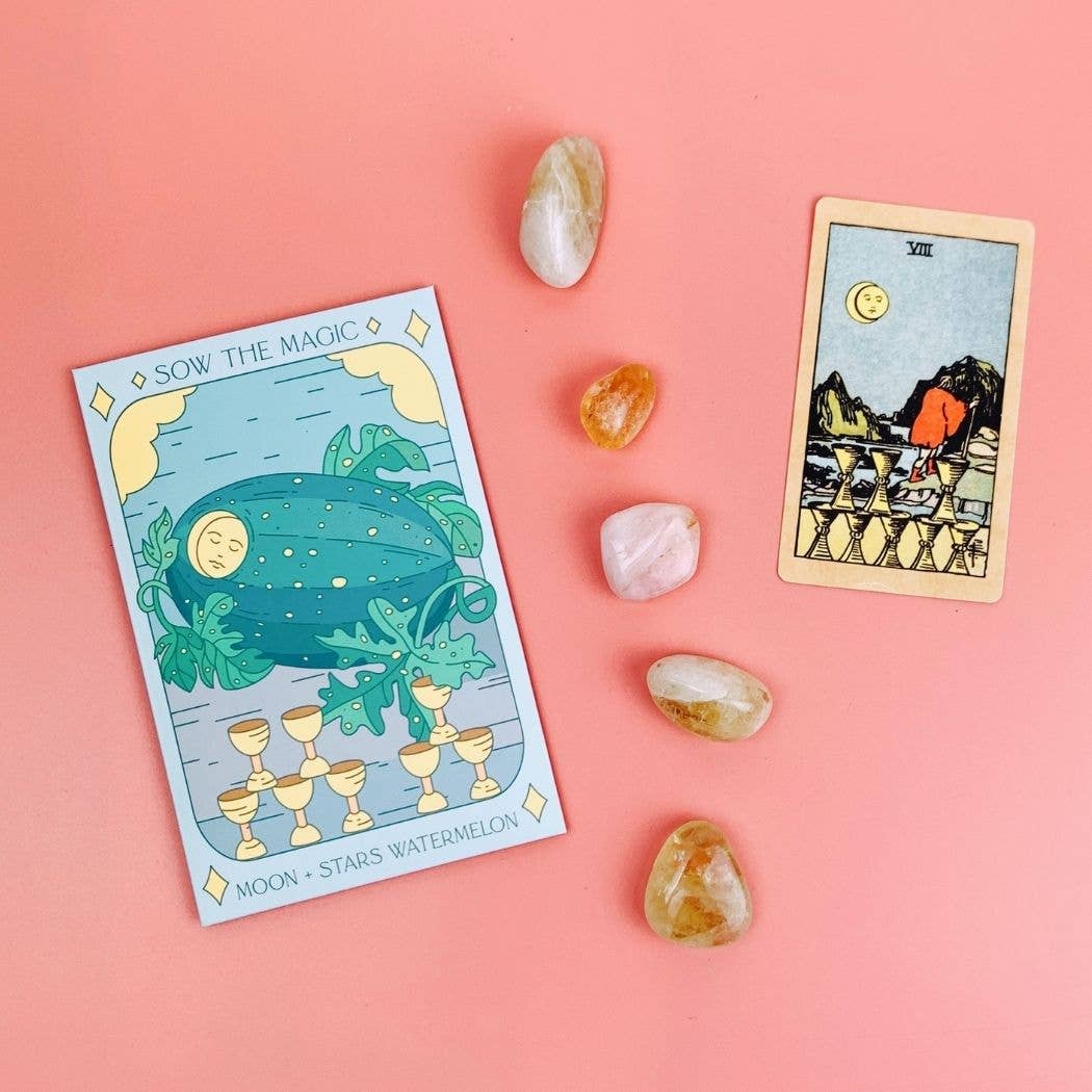 Sow the Magic Moon and Stars Watermelon Tarot Garden + Gift Seed Packet