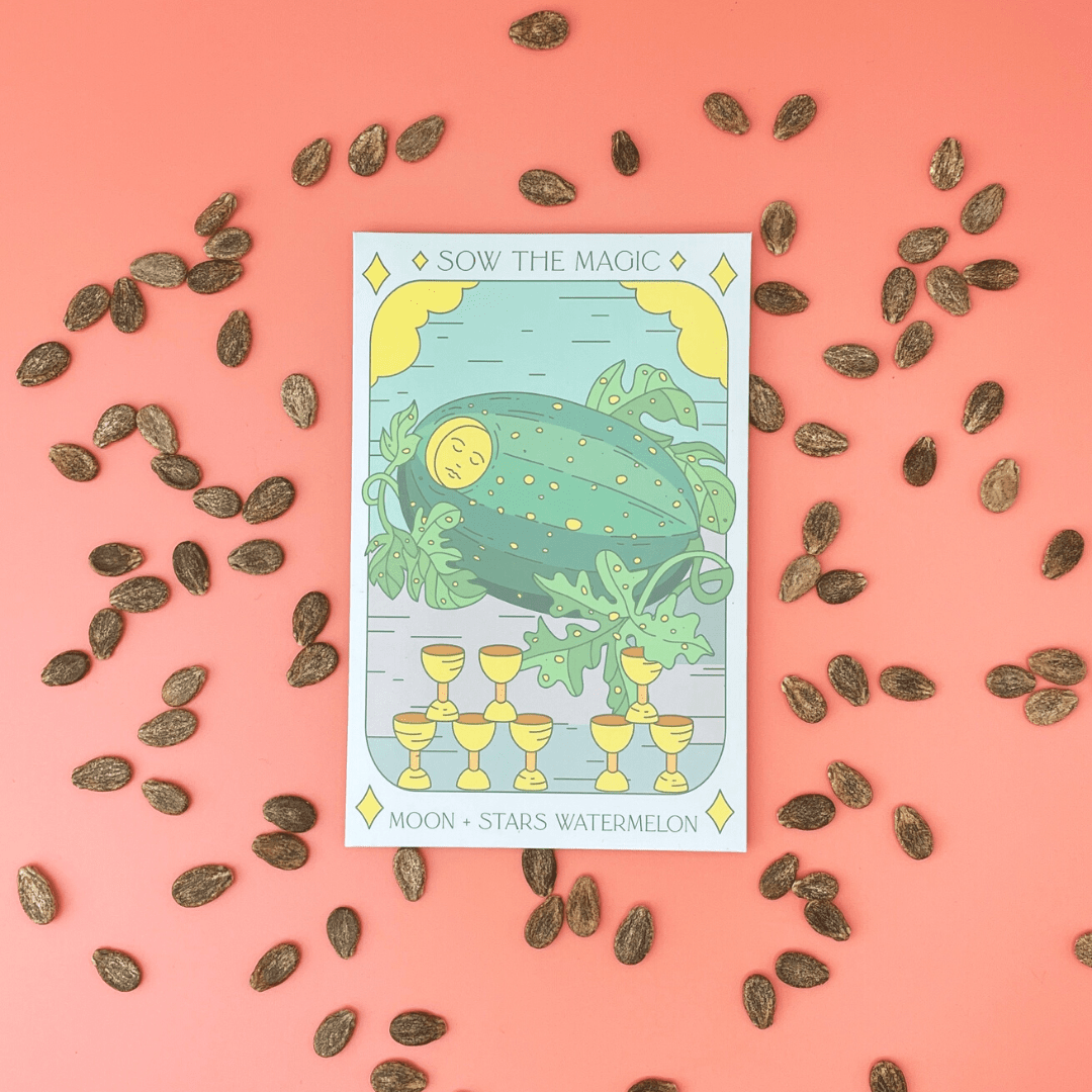 Sow the Magic Moon and Stars Watermelon Tarot Garden + Gift Seed Packet