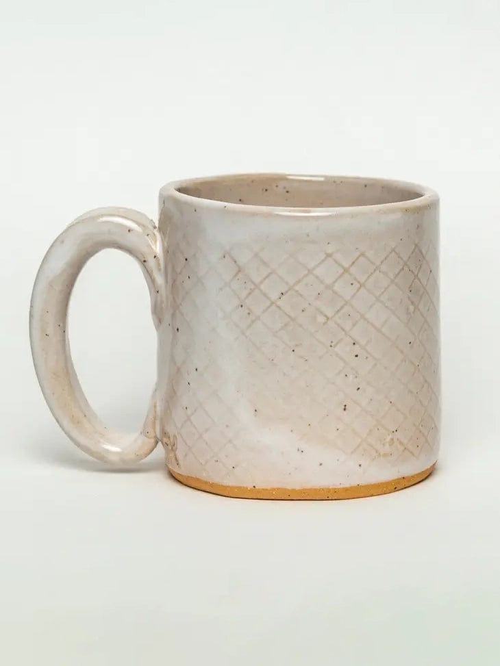 White Squirrel Clayworks Pottery Cardinal Design Handmade, in Ohio, Ceramic White 10oz